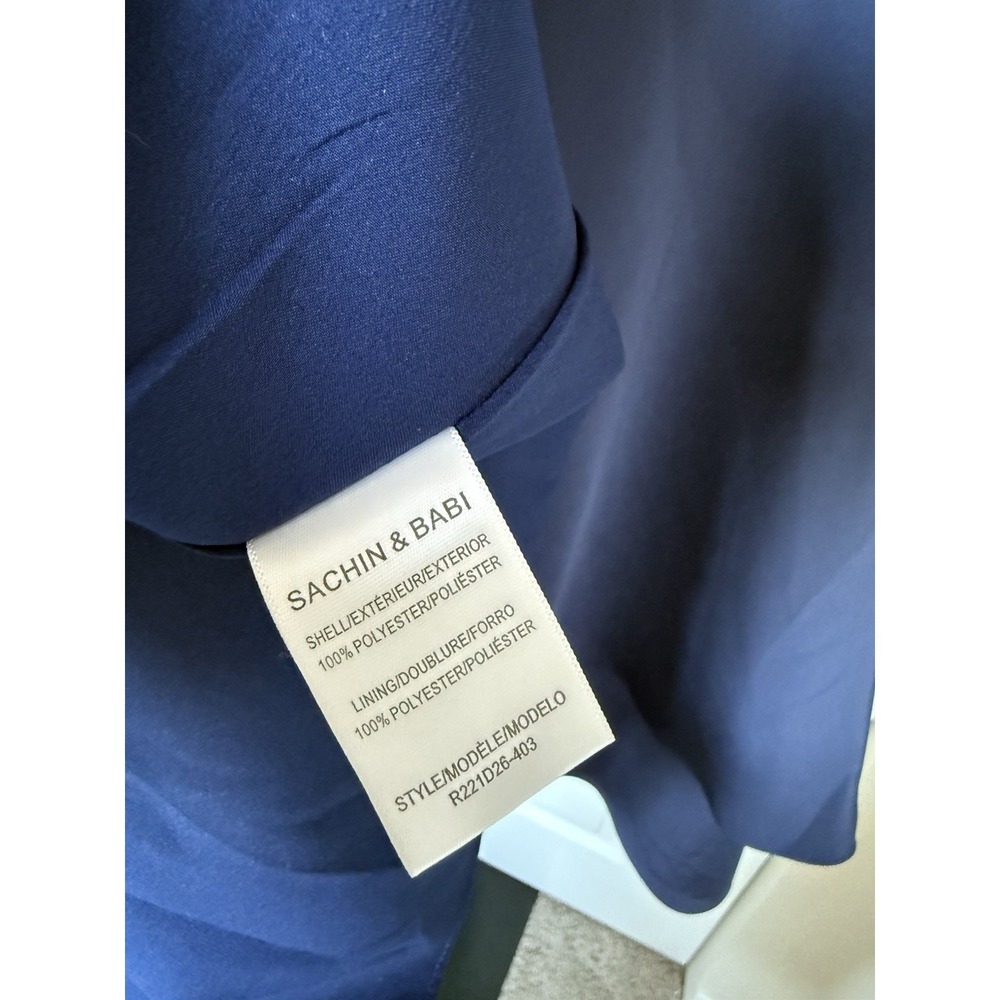 NWT SACHIN & BABI DARIA SATIN WASHED INDIGO MINI DRESS Size 12 - Picture 6 of 7